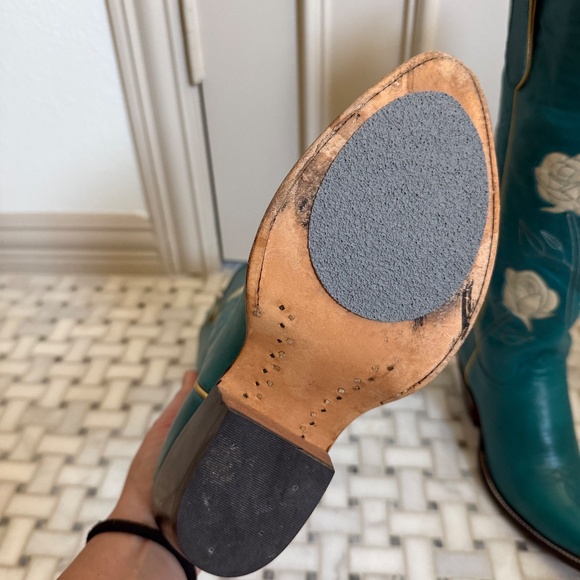 US 9.5 FRAULEIN Boot Co Turquoise Western Boots - Picture 2 of 8